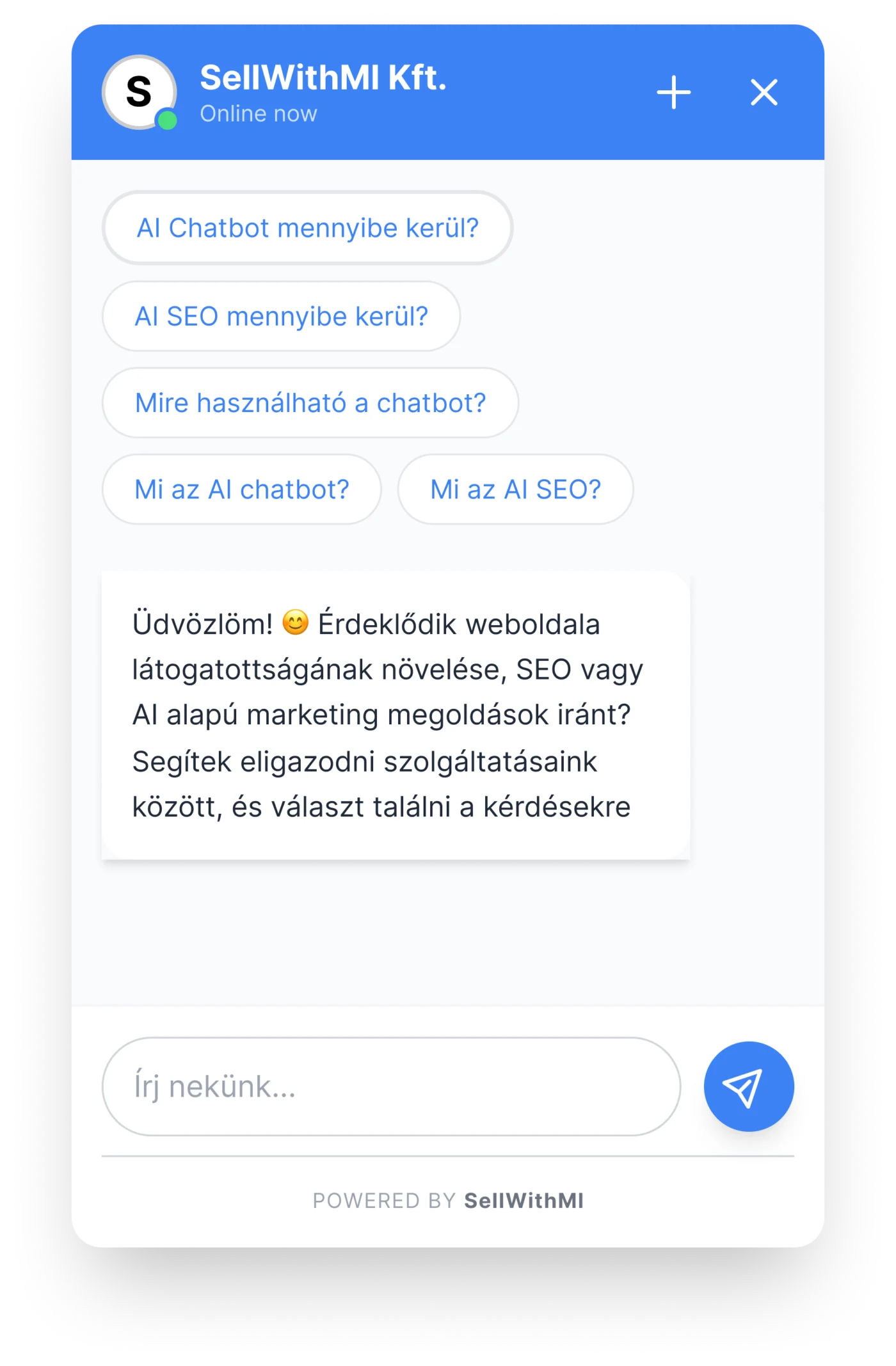 sellwithmi chatbot container